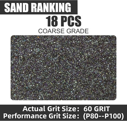 18pcs Sanding Sponge 60 grit Soft Sanding Block Washable and Reusable, Double-Sided Sponge Sanding Blocks Wet Dry Sandpaper Pad for Wood Metal FurniturePaint