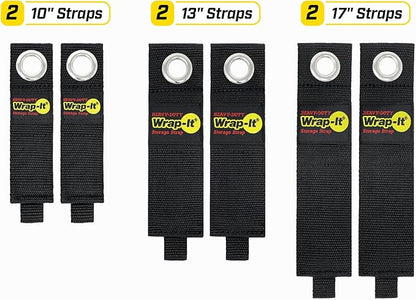 Heavy-Duty Wrap-It Storage Straps (Assorted 6 Pack) - Garage Storage Extension Cord Organizer, Cable Straps for RV Accessories