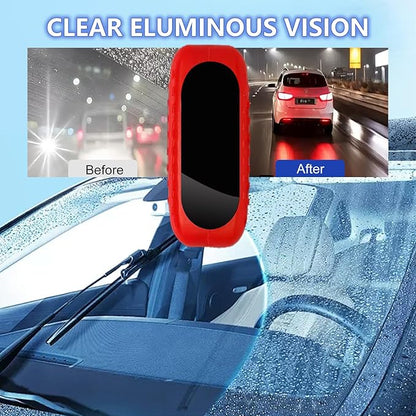 Auiepet Car Glass Oil Film Cleaner, 2026 New Automotive Oil Film Cleaning Brush for Car Windows, Cars Window Glasses Cleaning Boar with Extra Cleaner, Universal Anti-Rain Fog Glass Brush (1)