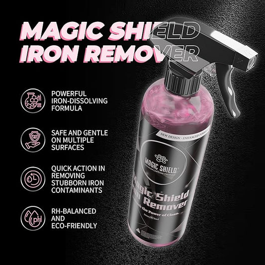 Iron Remover Spray for Cars 16oz - pH-Neutral Iron and Fallout Remover for Car, Motorcycle, RV & Boat | 5-Minute Reaction, Effective on Wheels & Paint | All-In-One Solution