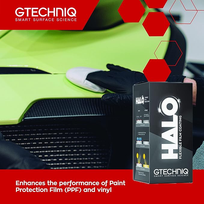 Gtechniq Halo Flexible Film Coating for Cars, 1 fl oz | Chemically-Bonding Formula Protects PPF and Vinyl, Repels Dirt, Prevents Staining, for Gloss, Matte or Satin Finishes, Lasts up to 2 Years
