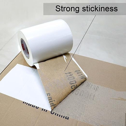 Wide Duct Tape, Industrial Grade 30Yards (90 ft) Wide 8'' Tape Duct, 9 Mil Heavy-Duty, Waterproof, Strong, Flexible, No Residue, for Crafts & Home Improvement (White, 8'' x 90ft)