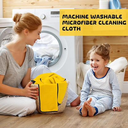Tallew 60 Pcs Microfiber Towels 16 Inch x 16 Inch Microfiber Cloth Car Drying Towels for Cars Washing Polishing Office Windows Cleaning Household Supplies (Yellow)