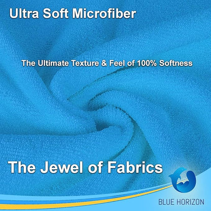 Microfiber Cleaning Towels, Pack of 24, Ultra Soft Plush Washcloth, All Purpose Premium Microfiber Detailing Cleaning Cloths Reusable Shop Towels (16" x 16", Sky Blue)