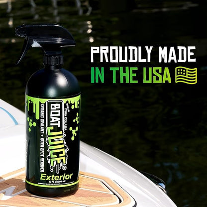 Boat Juice 2in1 Exterior Boat Cleaner & Protectant Spray | Water Spot Remover with SiO2 Ceramic Sealant | Pina Colada Scent | Marine Detailing & Boat Cleaning Supplies | Made in USA (32oz)