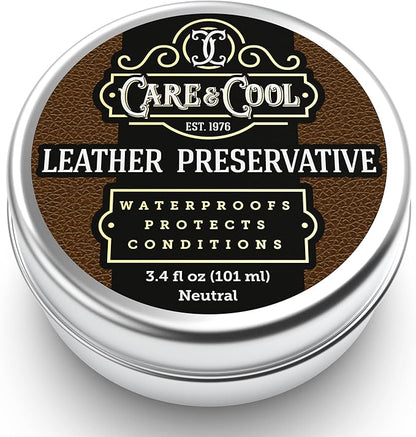 Care & Cool Ultimate Leather Conditioner and Protector (3.4 oz). Waterproofs, Restores, and Heals Your Shoes, Boots, Purses, Jackets, Couch, and Furniture. Setting The Standards Since 1976.