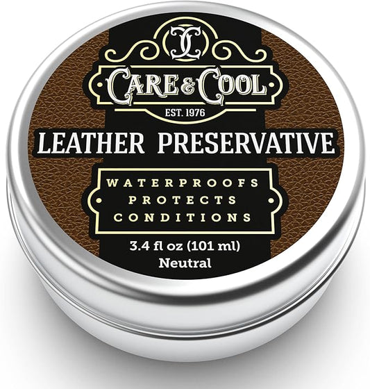 Care & Cool Ultimate Leather Conditioner and Protector (3.4 oz). Waterproofs, Restores, and Heals Your Shoes, Boots, Purses, Jackets, Couch, and Furniture. Setting The Standards Since 1976.