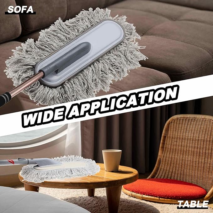 HARFINGTON Car Duster Brush Exterior Scratch Free Car Cleaning Brush High-Density Soft Auto Detailing Tool with Retractable Handle for Car SUV Truck Motorcycle Home Cleaning