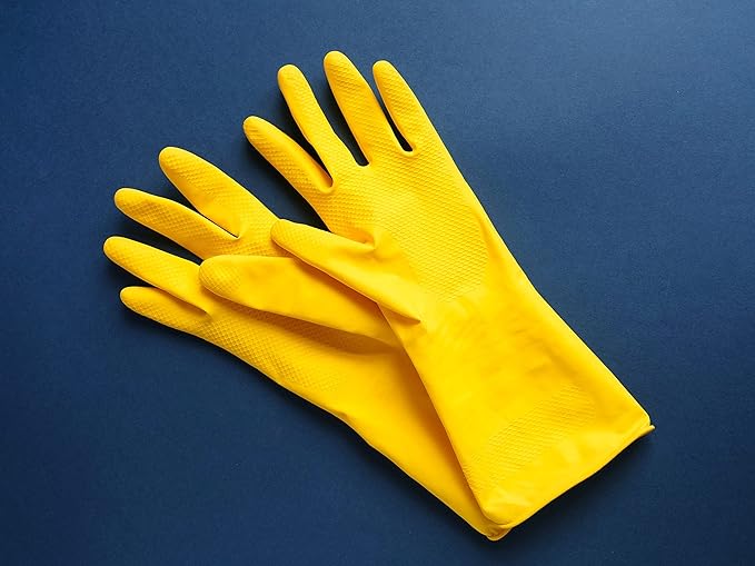 SteadMax 3/6 Pairs Cleaning Gloves, Reusable Natural Rubber Dish Gloves, Non-Slip Gloves for Kitchen and Household