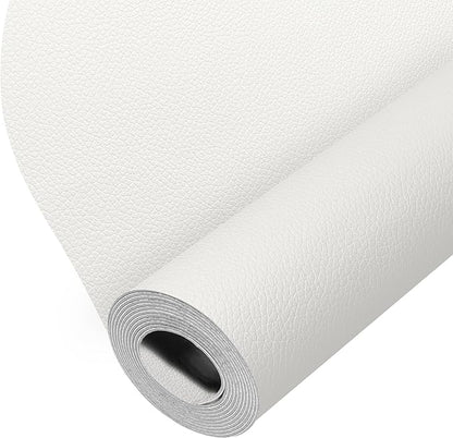 ONine Leather Repair Patch，Leather Repair Tape, 12 x 48 inches Leather Repair Patch for Furniture,Vinyl Repair Kit，Leather Couch Patch，for Sofas, Furniture, Car Seats(White-Litchi Grain)
