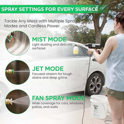 Zippi Hydro Cleaner Deluxe 2025 – Cordless High-Pressure Scrubber with Foam Dispenser, 3000 mAh Rechargeable & Lightweight for Efficient Outdoor Tile, Grout, and Surface Cleaning