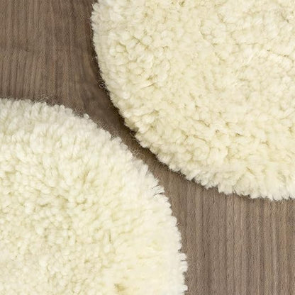 QWORK Wool Buffing Pad Kit, 3 Pcs 7 Inch Wool Polishing Pads, Polishing Wool Pads Kit, Low Linting Wool Pad, Natural Pad