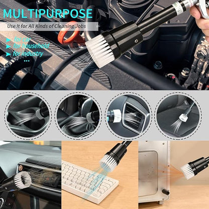 GOCCIDA High Pressure Tornado Dry Car Cleaning Gun Detailing Air Tool Air Blow Gun for Car Detailing Car Duster High Pressure Interior Cleaner Car Interior Detailing Kit with Brush Nozzle
