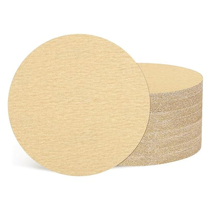 Kozelo 50 Pcs Sanding Discs 5 Inch 180 Grit Hook and Loop Random Orbital Sandpapers Suitable for Drywall Sander Wood Metal Furniture, Yellow