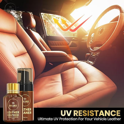 Magic Shield Graphene Leather Care Coating- Lasts 5 Years+ in Real World - Advance SiO2 Protection, UV & Water Resistant, Perfect for Cars, Motorcycles, Marine, RVs, Furniture and Shoes