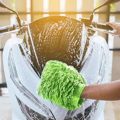 Potchen 6 Pcs Microfiber Dusting Mitt Gloves Microfiber Washable Dusting Gloves Car Wash Mitt for Leaf Cleaning Plant