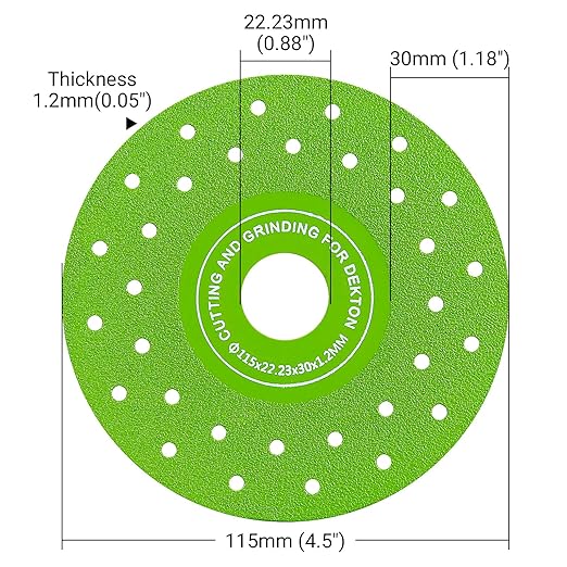 LOZLIN 3PCS 115MM Vacuum Brazed Ultra-Thin Multi-Pore Flat Abrasive Sheet Disc for Porcelain Glass Ceramic Tile Granite Marble Diamond Saw Blade