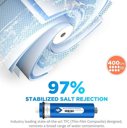 Membrane Solutions RO Membrane, 400 GPD Reverse Osmosis Membrane, 3.0"x12" Water Filter Replacement for Under Sink Home Drinking RO Water Purifier System