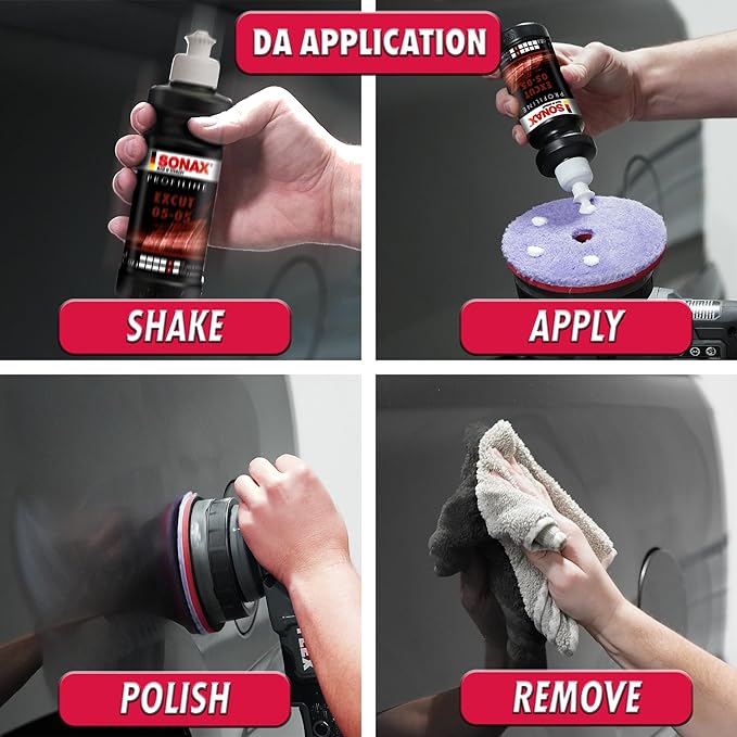 SONAX Profiline ExCut 05-05 | Heavy Cut Compound for Deep Scratch & Swirl Removal | High-Gloss Finish | Removes P1500 Sanding Marks, Scratches & Etching | Silicone-Free & Low Dust | 245300 | 1L