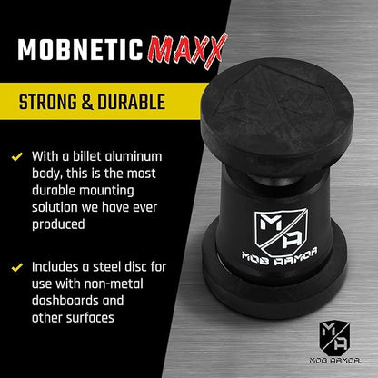 Mob Armor MobNetic Maxx MS - MagSafe Compatible Car Phone Mount w/ 90º Tilt, 360º Rotation & Durable Aluminum Build, Magnetic Holder for iPhone & Android Devices, USA Assembled - Bronze