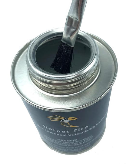 Hornet Tire Clear All Purpose Tire Repair Vulcanizing Cement W/Brush Top Can (8oz - Single)