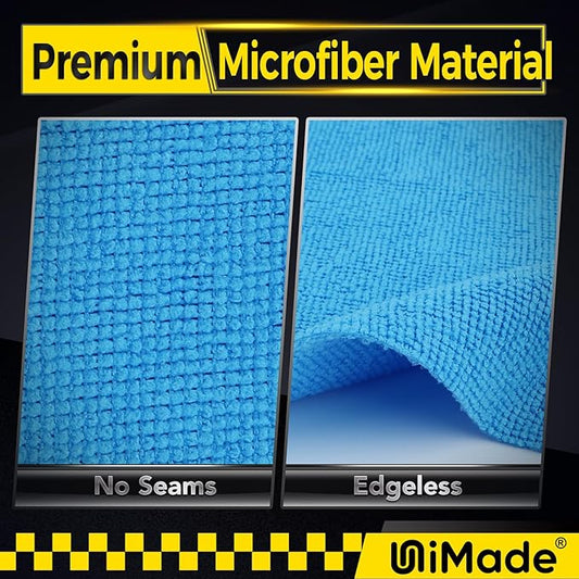 Microfiber Cleaning Cloth, 24 Pack Reusable Microfiber Towels for Cars Lint Free Cleaning Shop Towel Rags for Home Kitchen Automotive Bar Mechanic Restaurant Garage, 11.5"x 11.5", Blue