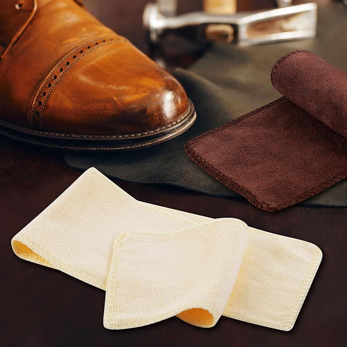 10 Pcs Shine Shoes Cloth Kit Polish Dauber Applicators Cleaning Leather Shoes Boots Microfiber Care Cloths Suede Cleaner