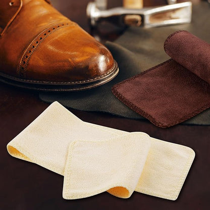 10 Pcs Shine Shoes Cloth Kit Polish Dauber Applicators Cleaning Leather Shoes Boots Microfiber Care Cloths Suede Cleaner