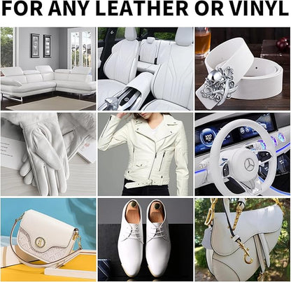 WEYSTOM Leather Recoloring Balm, 12oz Large Size Leather Dye, Color Restorer, Scratch Repair, Furniture & Couch Restorer Kit, Repair Kit for Furniture(White)