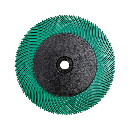 Radial Bristle Brush, 6 in x 1/2 in x 1 in, 50# Green, 1 Set (Contains Ten Single Pieces) and Reduction Sleeve