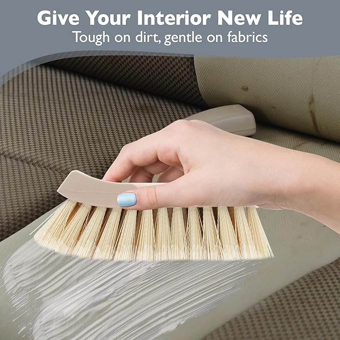 Nanoskin 2-Pack 6-Inch HD Professional Interior & Upholstery Cleaning Brushes for Car Care - Durable Polypropylene Bristles, Auto Detailing and Grime Removal | Ergonomic Design for Hard-to-Reach Areas