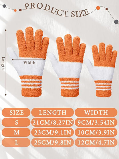 Patelai 3 Pairs Microfiber Plant Dusting Gloves Leaf Cleaning Gloves for Indoor Plants, Blinds, Furniture, House(Small,Gray, Orange, Brown)