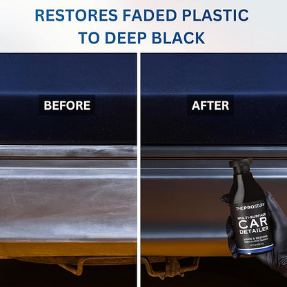 The Pro Stuff® Car Plastic Restorer | Professional Black Trim Detailer | Restore Faded Plastic to Factory Finish | Easy Apply, Long Lasting, No-Residue Formula | Back to Black Trim Restorer