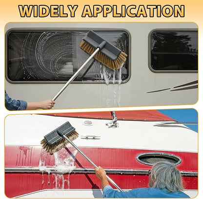 Boar's Hair Car Wash Brush 10 in Synthetic Bristles Safely Lifts Dirt Premium Curved Bristles Soft, Scratch-Free Cleaning Durable & Versatile for Cars, Trucks & Rvs