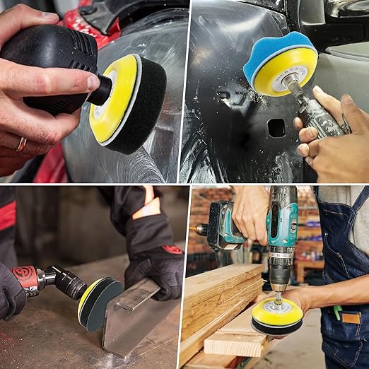 174 PCS 3 Inch Wet Dry Sanding Discs Grit 60 80 120 150 180 240 320 400 600 800 1000 1500 2000 3000 5000 10000 Hook and Loop for Drill Sanding Attachment