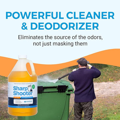 KINZUA ENVIRONMENTAL Sharpshooter, Heavy-Duty Trash Can Odor Eliminator & Degreaser, Garbage Surface Cleaner and Deodorizer Foam, Professional-Grade, Fresh Citrus Scent, 1 Gallon