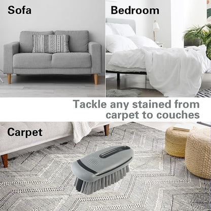 Carpet and Interior Cleaning Brushes, car wash Brush, Carpet Washing Brushes, Hard Bristle Detail Brushes, car and Home Interior Leather Brushes (Grey)