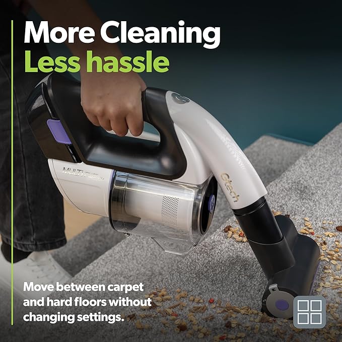Gtech Multi Platinum Cordless Handheld Vacuum Cleaner - Portable Vacuum Cleaner for Car, Home, and More - Reinforced with Lightweight Aluminum - Rechargeable - 30 Mins Runtime