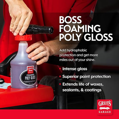 Griot's Garage Foaming Poly Gloss for Car Cleaning and Detailing, Spray Wash & Wax, Compatible with The BOSS Foam Cannon Auto-Mix System, 35oz