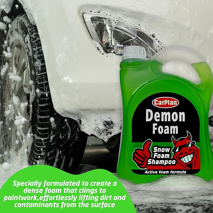 CarPlan Demon Foam 68 fl Oz (2L) with Foam Gun - Snow Foam Shampoo