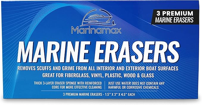 Boat Eraser Boat Cleaner 3-Pack | Marine Eraser for Scuffs, Dirt, Salt & Grime | Non-Toxic - Just Add Water