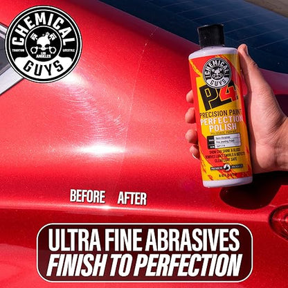 Chemical Guys P4 Precision Paint Perfection Polish - Scratch Remover & Swirl Remover for Cars, Trucks, Motorcycles, & SUVs, Fixes Paint Imperfections & Towel Marks, Restores Gloss & Clarity, 16 oz