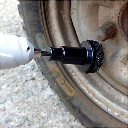 Huoter Wheel Hub Cleaning Kit, 7-Piece Hub & Stud Cleaner for Rust Removal and Resurfacing, Fits 1/2" Power Drill and Impact Wrench, for Automotive Lug Studs, Rotors and Brake Service