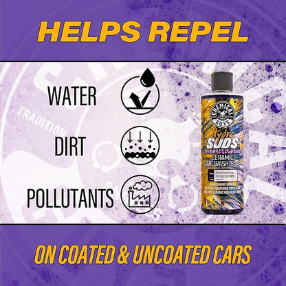 Chemical Guys HydroSuds Ceramic SiO₂ Shine High Foaming Car Wash Soap - Foam Cannon Soap, Works with Foam Guns or Bucket Washes for Cars, Trucks, Motorcycles, RVs, and More, Berry Scent - 16 oz
