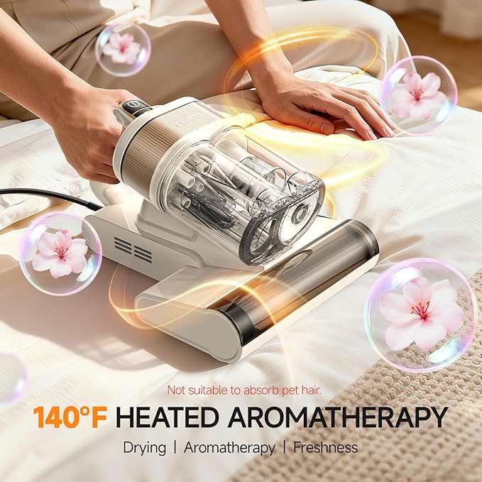 FEPPO 4-in-1 Mattress Vacuum Cleaner PRO, 16KPa Handheld Vacuum with UV-C Light, 40,000 Beats/Min Tapping, 140°F Hot Air, HEPA Filter for Bed, Sofa, Crib (Corded, 550W)