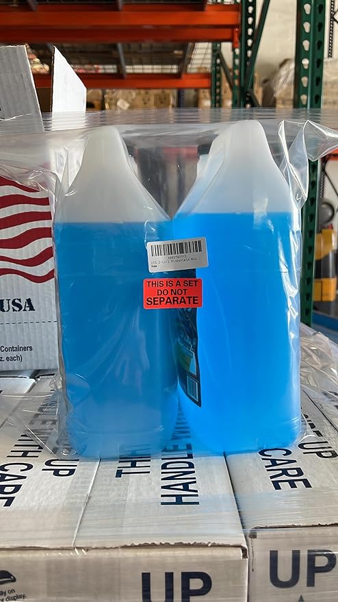 UCS 2-in-1 Windshield Washer Fluid 2-Pack (1 Gallon Each, 256 fl oz Total) – Ready to Use, Streak-Free Formula, All-Weather Cleaning, Removes Bugs, Dirt & Road Grime – Premium Windshield Cleaner