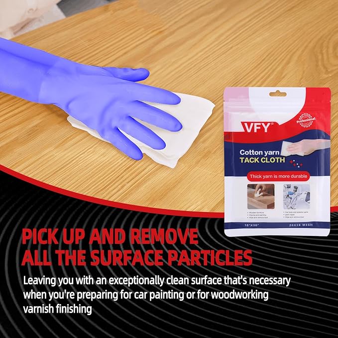 Tack Cloth 20-PC, Individual Wrapping High Tack White, 18"x 36" Size, 20x16 Mesh Tack Rags, Reclosable Zipper Bag, Wax & Silicone Free Anti-Static for Woodworking, Automotive Painting & Sanding