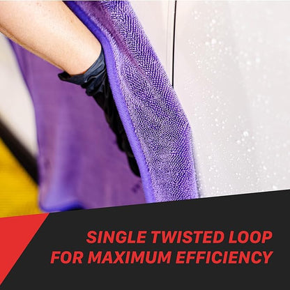 Maxshine 20" x 24" Universal Purple Car Drying Towel – 1200 GSM Rinse-Free Double-Sided Microfiber – Plush, Super Absorbent Towel for Car Wash & Detailing