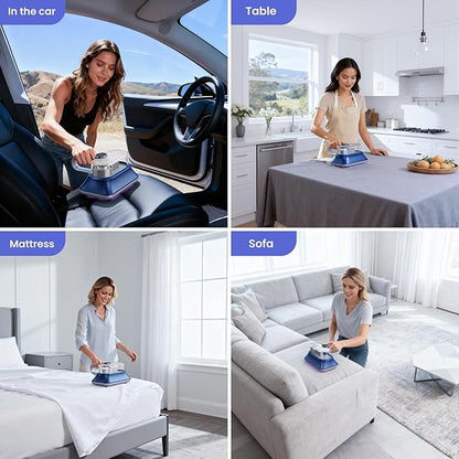 Mattress Vacuum Cleaner Powerful Vibration Cordless Sofa Bed Vacuum Cleaner with UV-C Light, Type-C Charging Port and LED Display, HEPA Filter, Versatile Handheld Vacuums for Bed, Couch, Crib, Carpets