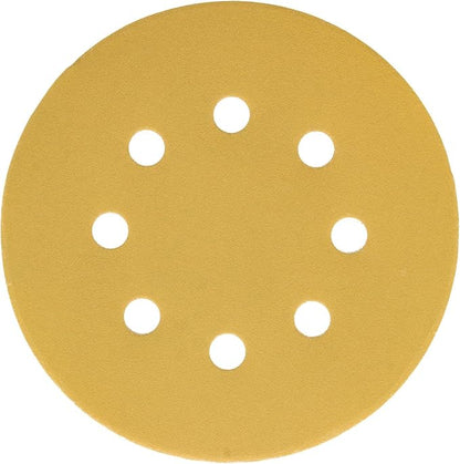 Dura-Gold Premium 320 Grit 5" Sandpaper Discs, 8 Hole Pattern Dustless, 50 Discs - Hook & Loop Backing for Orbital DA Sander, Detailing Finishing Color Sanding Automotive Paint Woodworking
